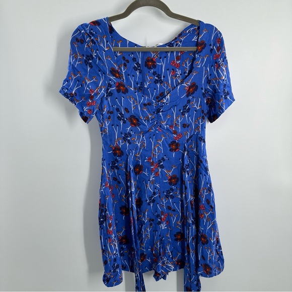 Free People Bet You Do Blue Floral Romper - Picture 6 of 7